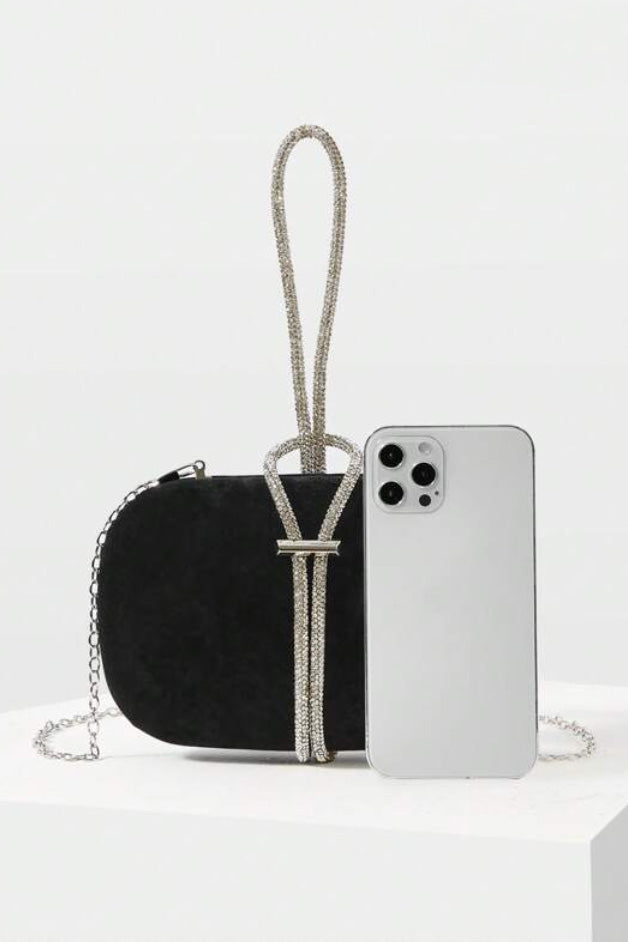 ベロアクラッチブラック