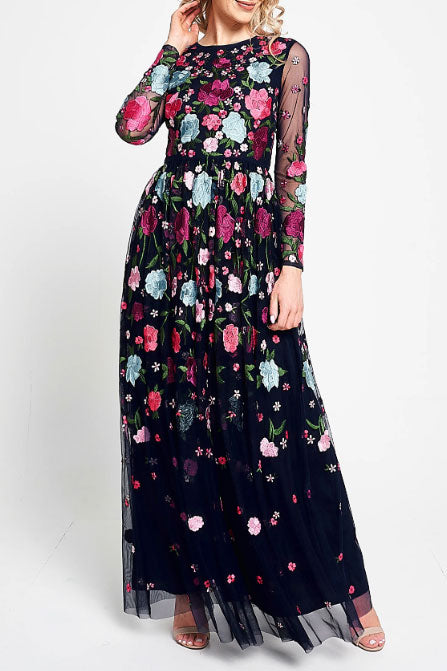 アイリスロングドレスネイビーSサイズ