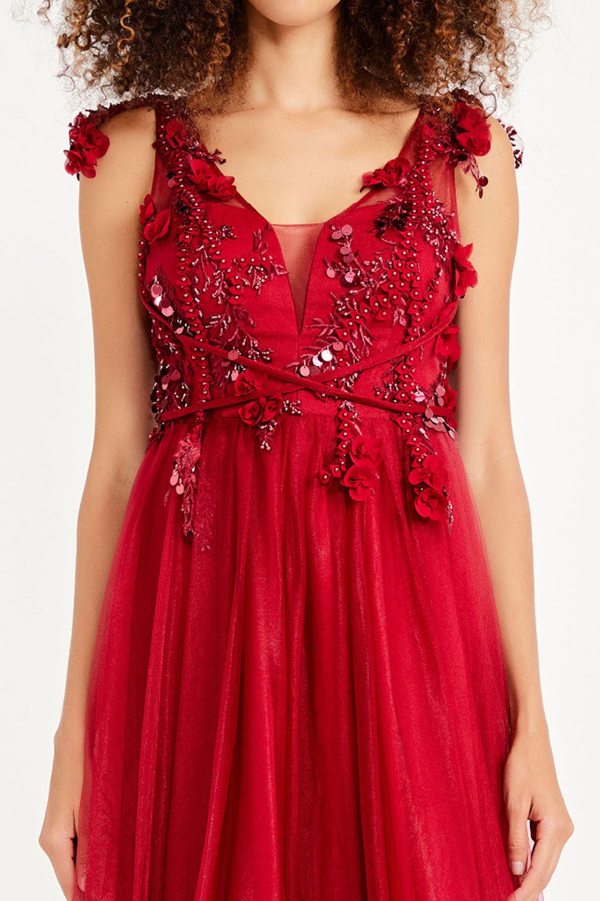 ボタニカルAラインドレスレッドSサイズ(38)