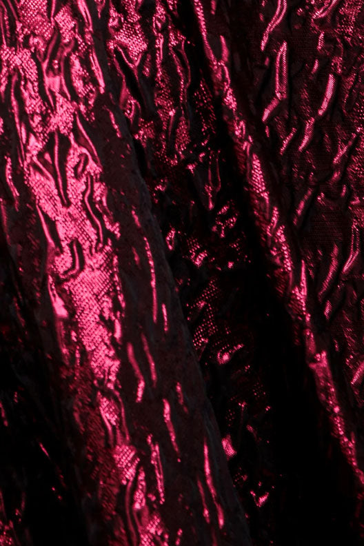 ジャガードワンショルダーミディドレスレッドSサイズ