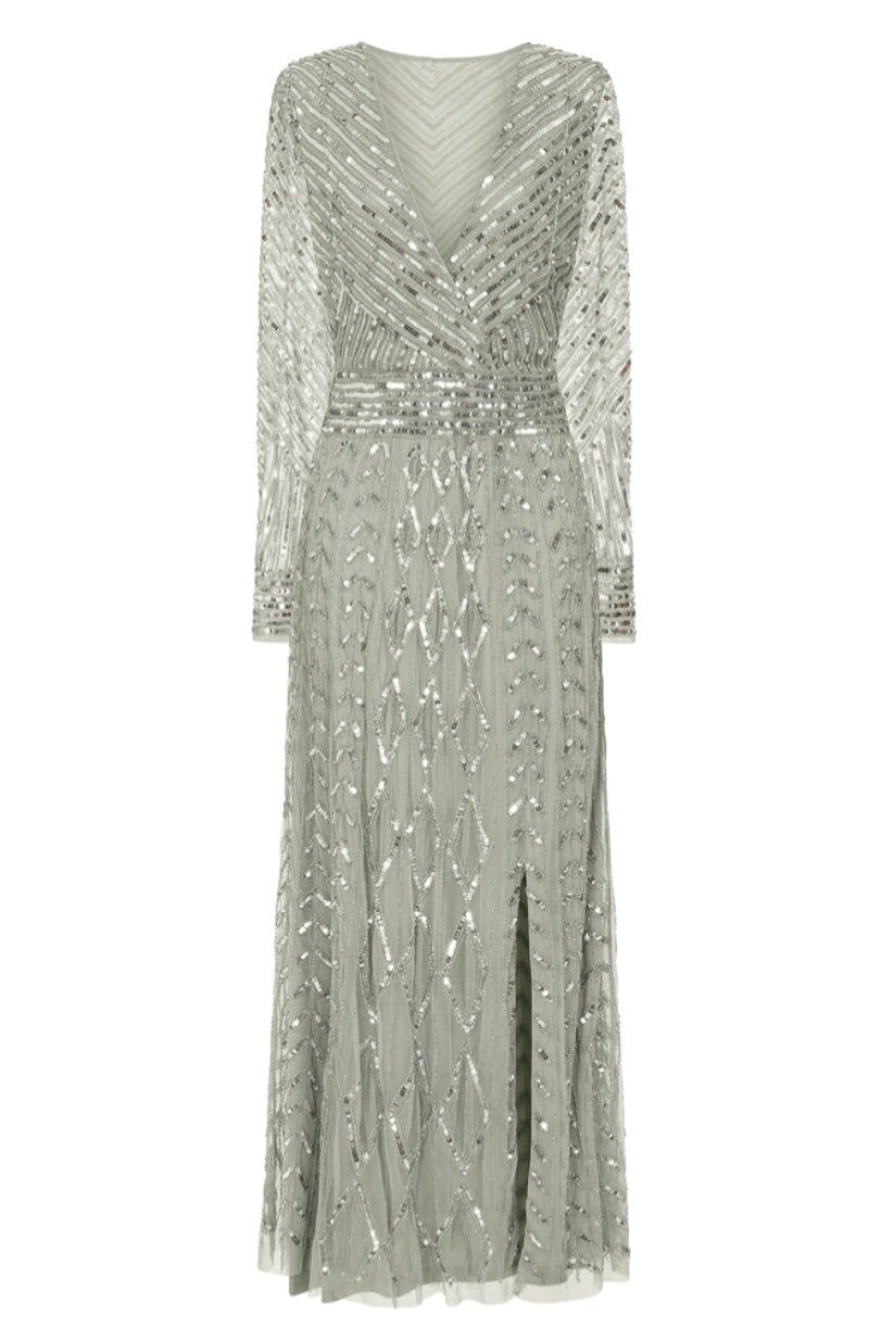 プリシラロングドレスセージグリーンMサイズ