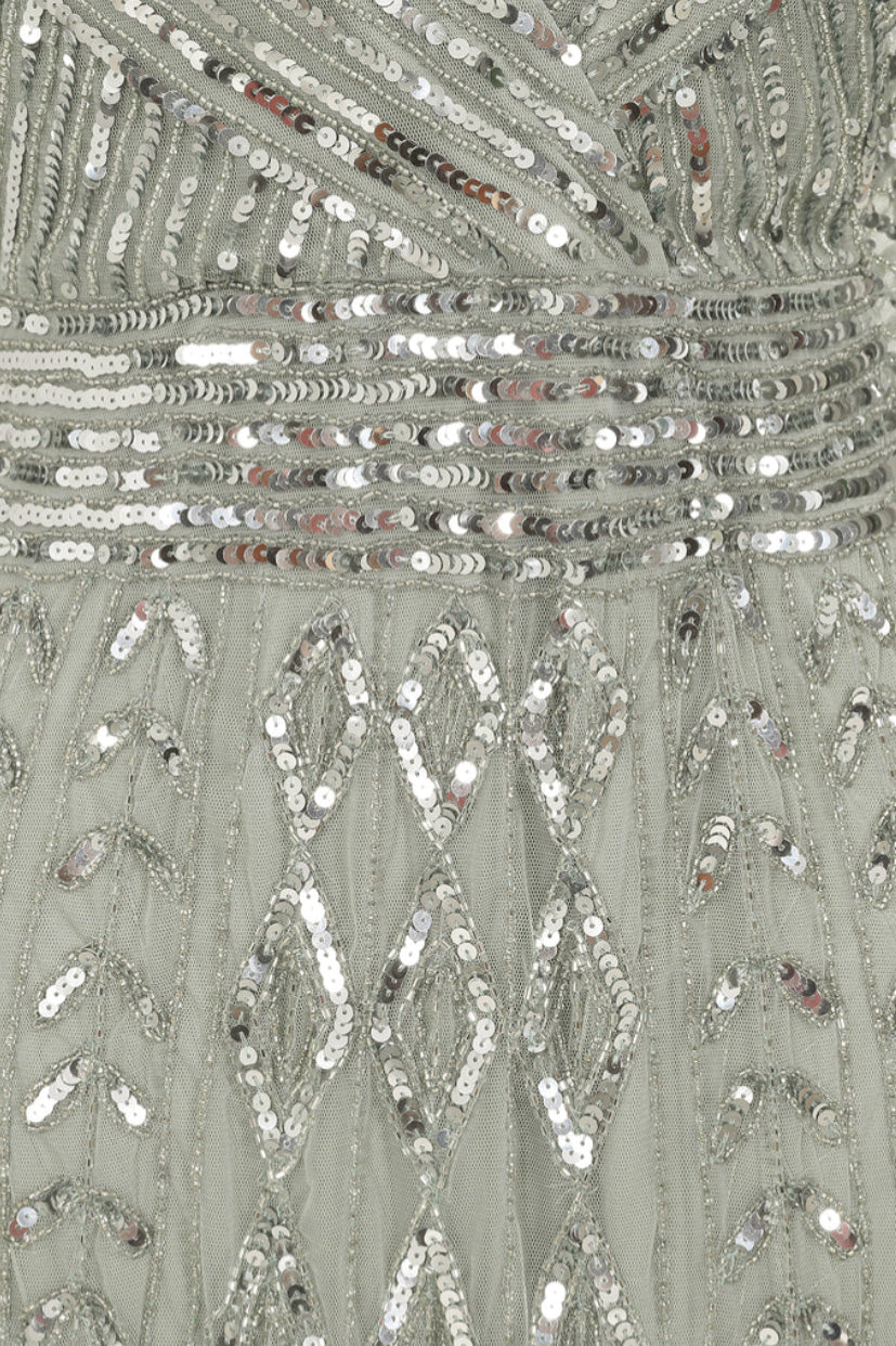 プリシラロングドレスセージグリーンMサイズ