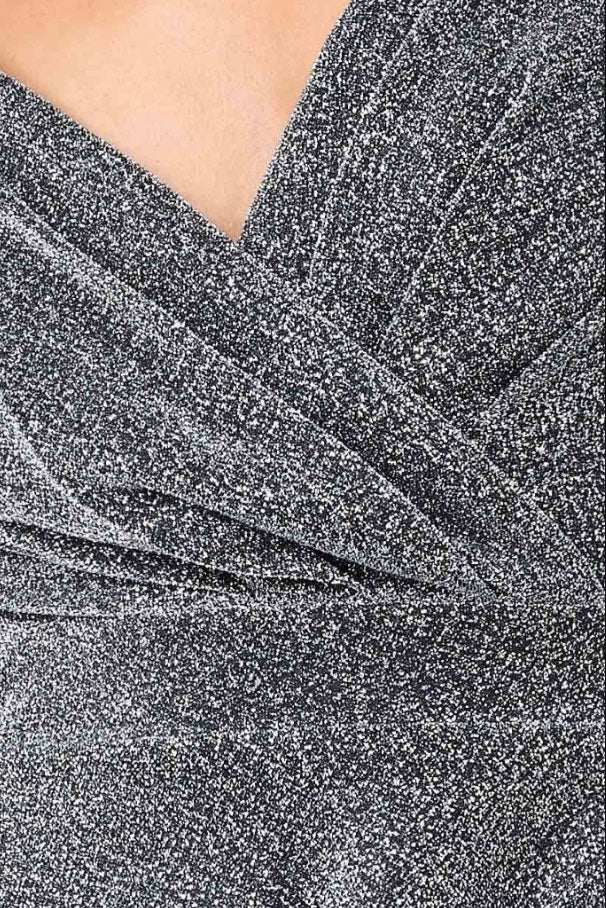 シャイニースリットロングドレスシルバーMサイズ