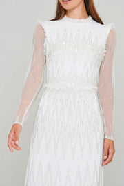 ライトニングロングドレスホワイトSサイズ