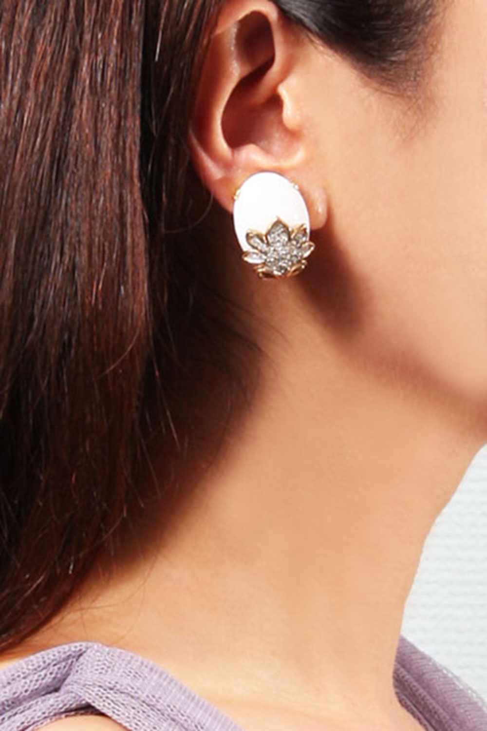 エナメルイヤリング・ホワイト