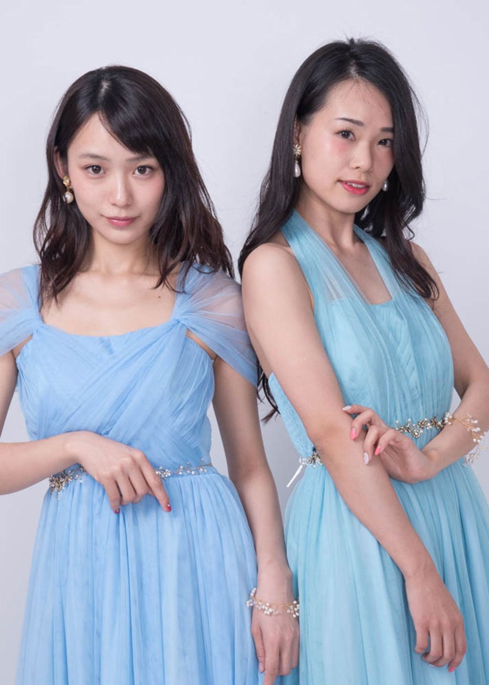 コンバーチブルロングドレスチュールブルック・フリーサイズ(ビジューベルト付き)・丈詰めタイプ