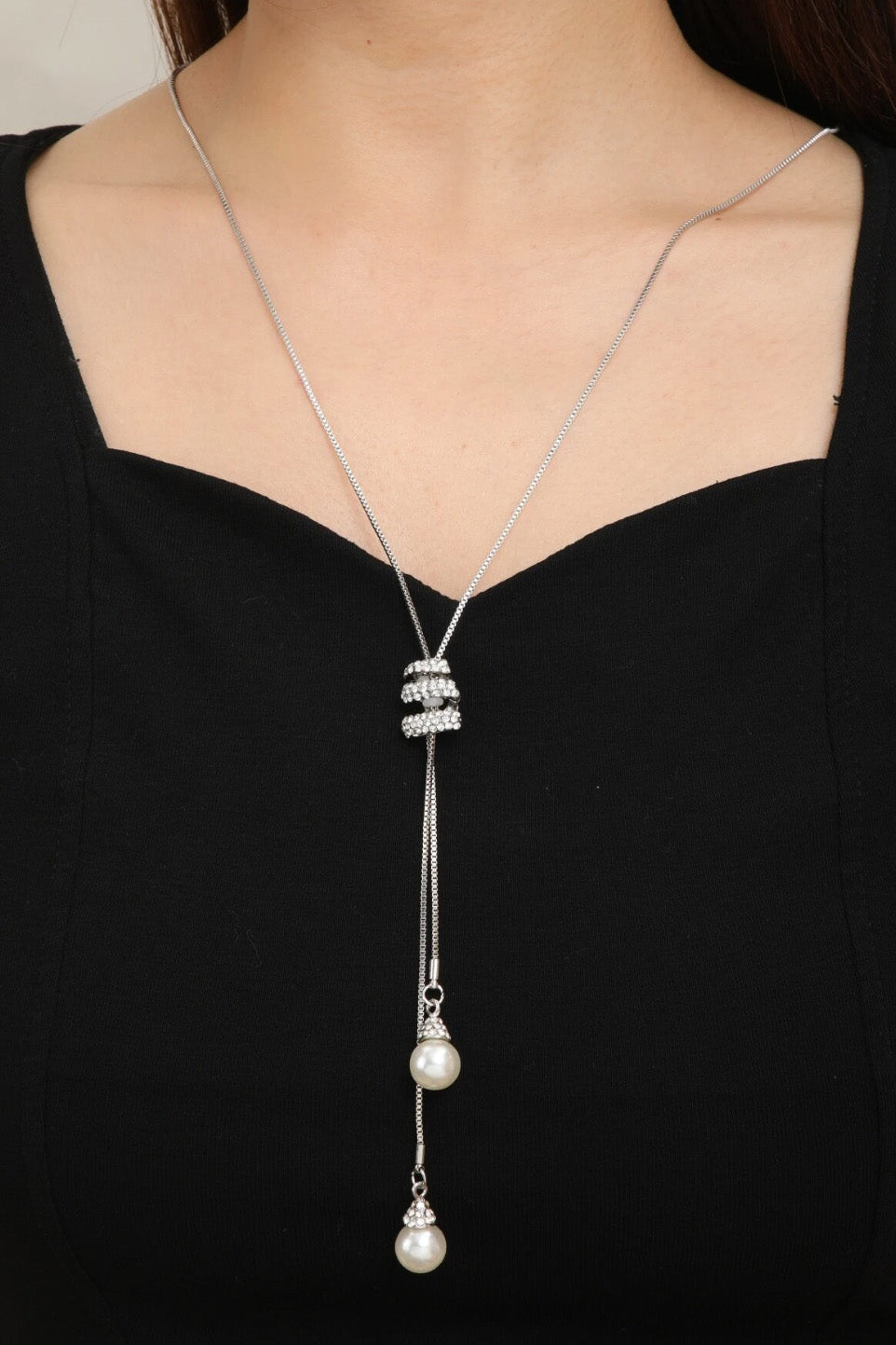 ラリエットネックレスシルバー