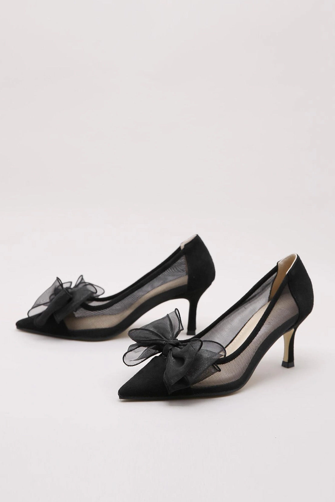 オーガンジーリボンシューズブラックLサイズ