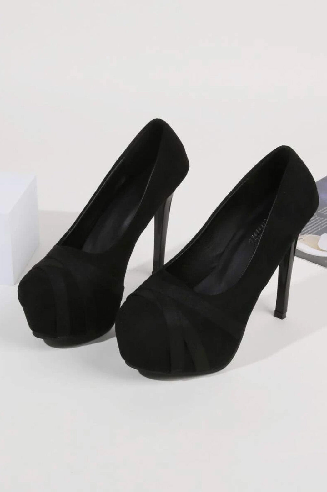 プラットフォームパンプスブラックSサイズ