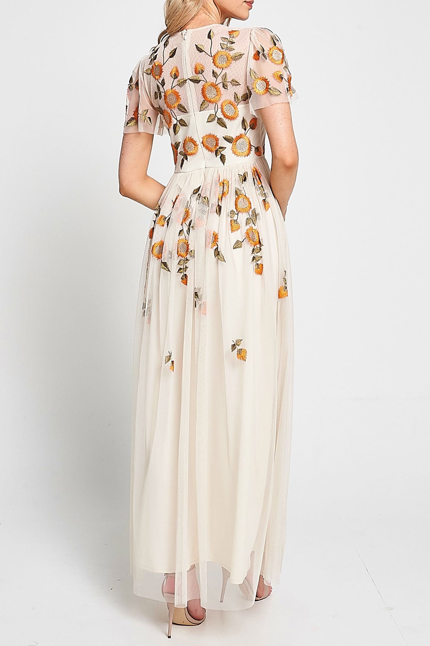 サンフラワーロングドレスオフホワイトMサイズ