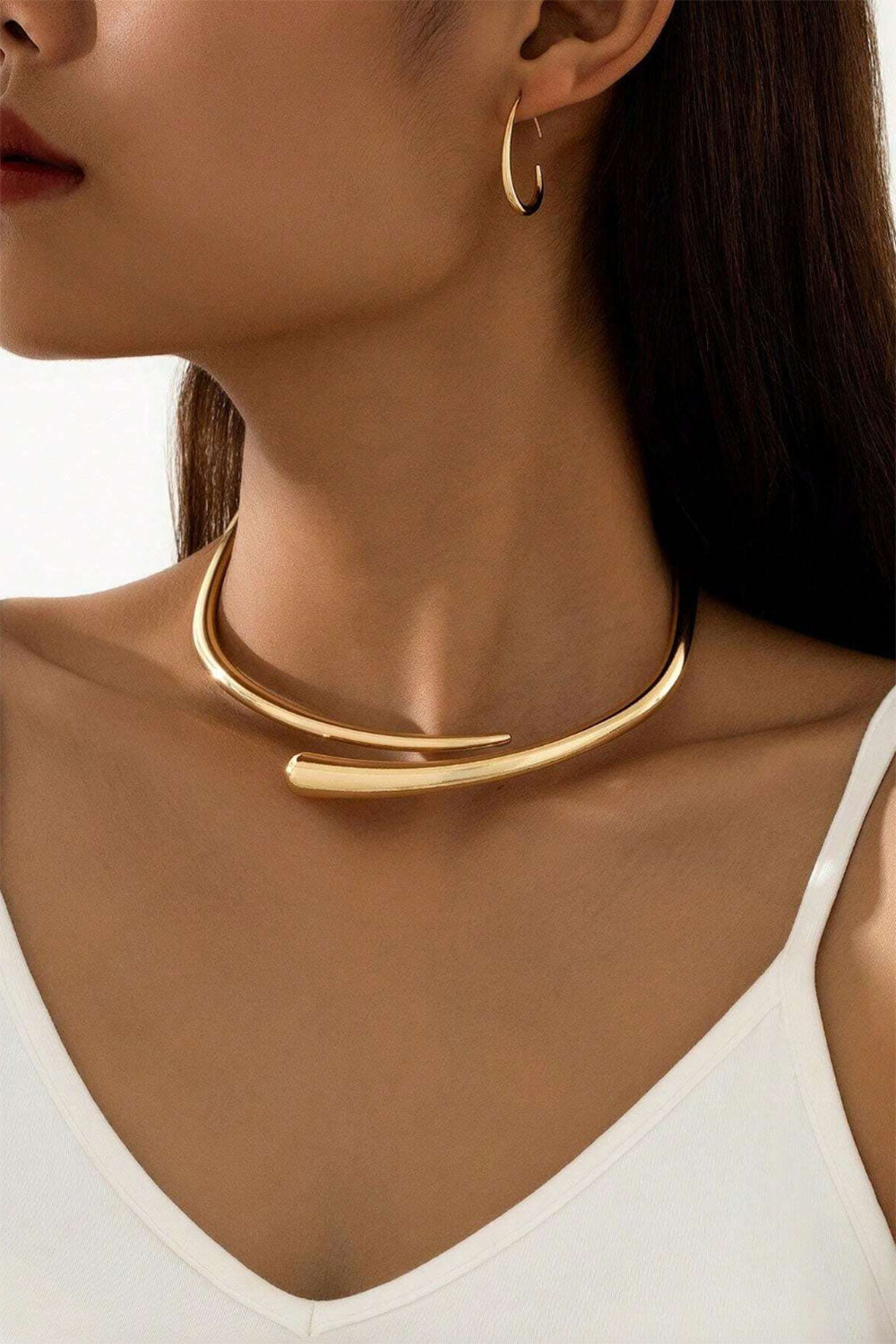 メタルチョーカーピアスセットゴールド