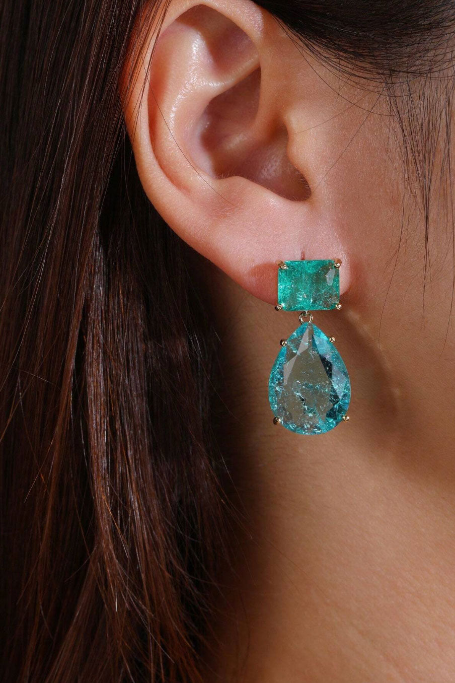 クラッシュグラスピアスブルー