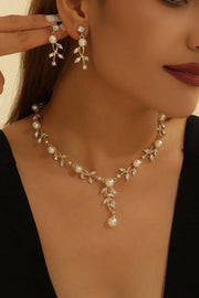 パールリーフネックレスピアスセットゴールド