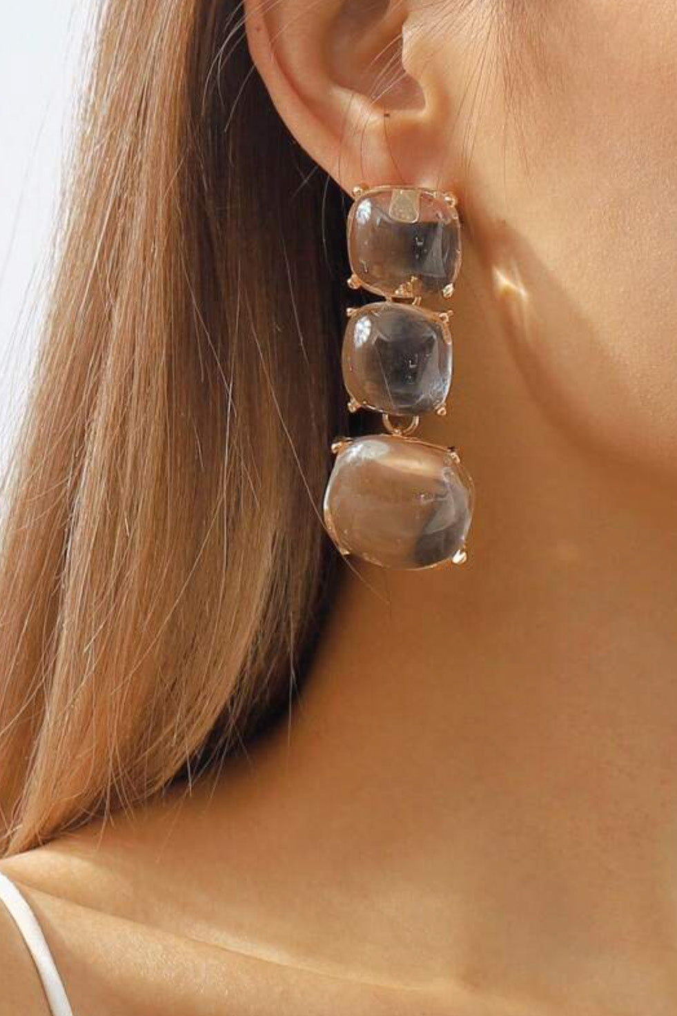 クリアドロップピアス