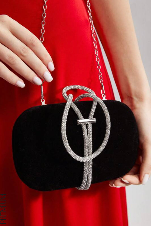 ベロアクラッチブラック