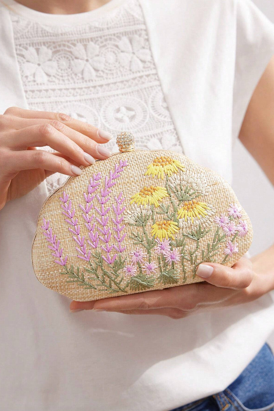 刺繍クラッチ