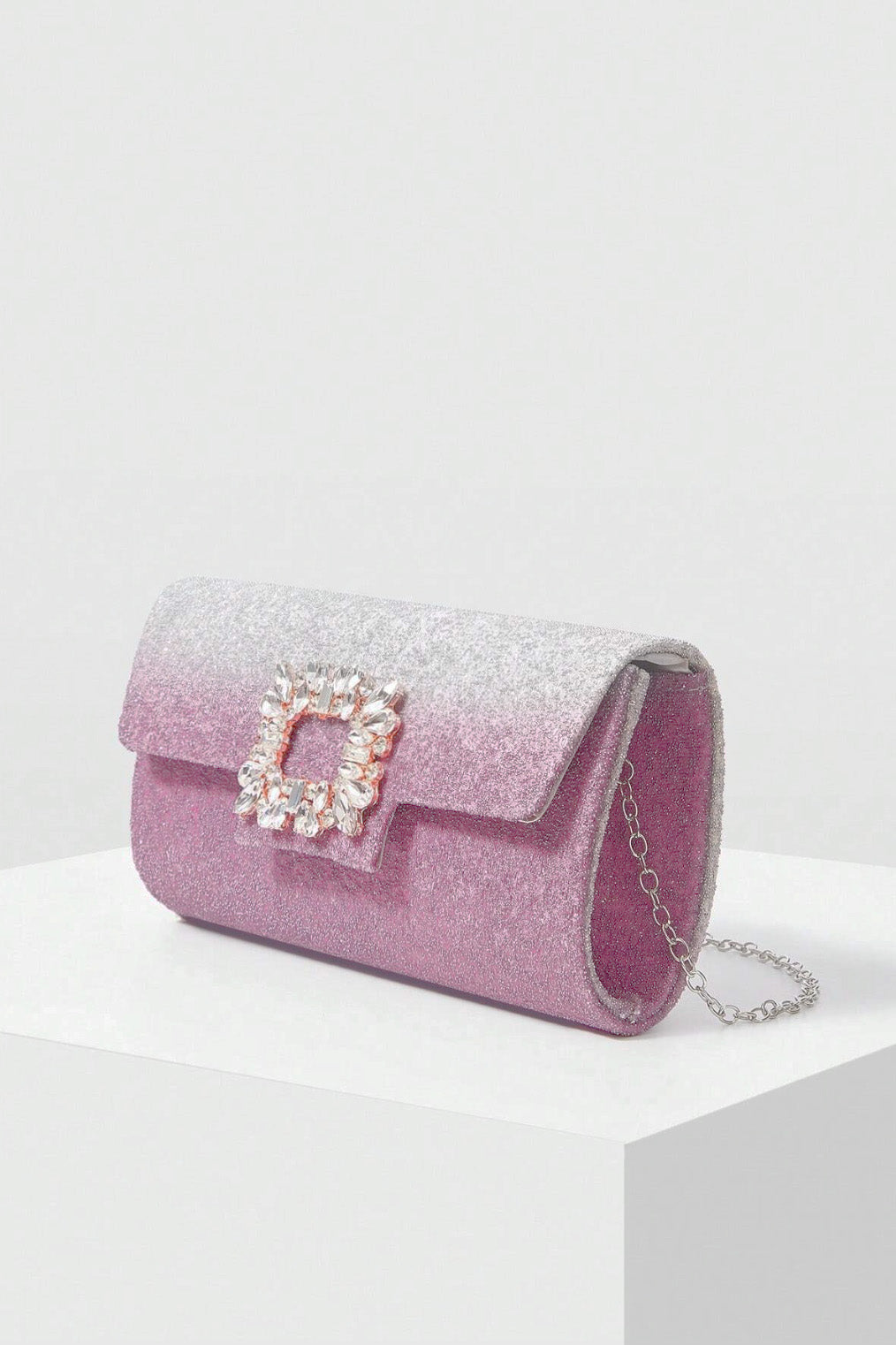 グラデーションクラッチシルバー×パープル