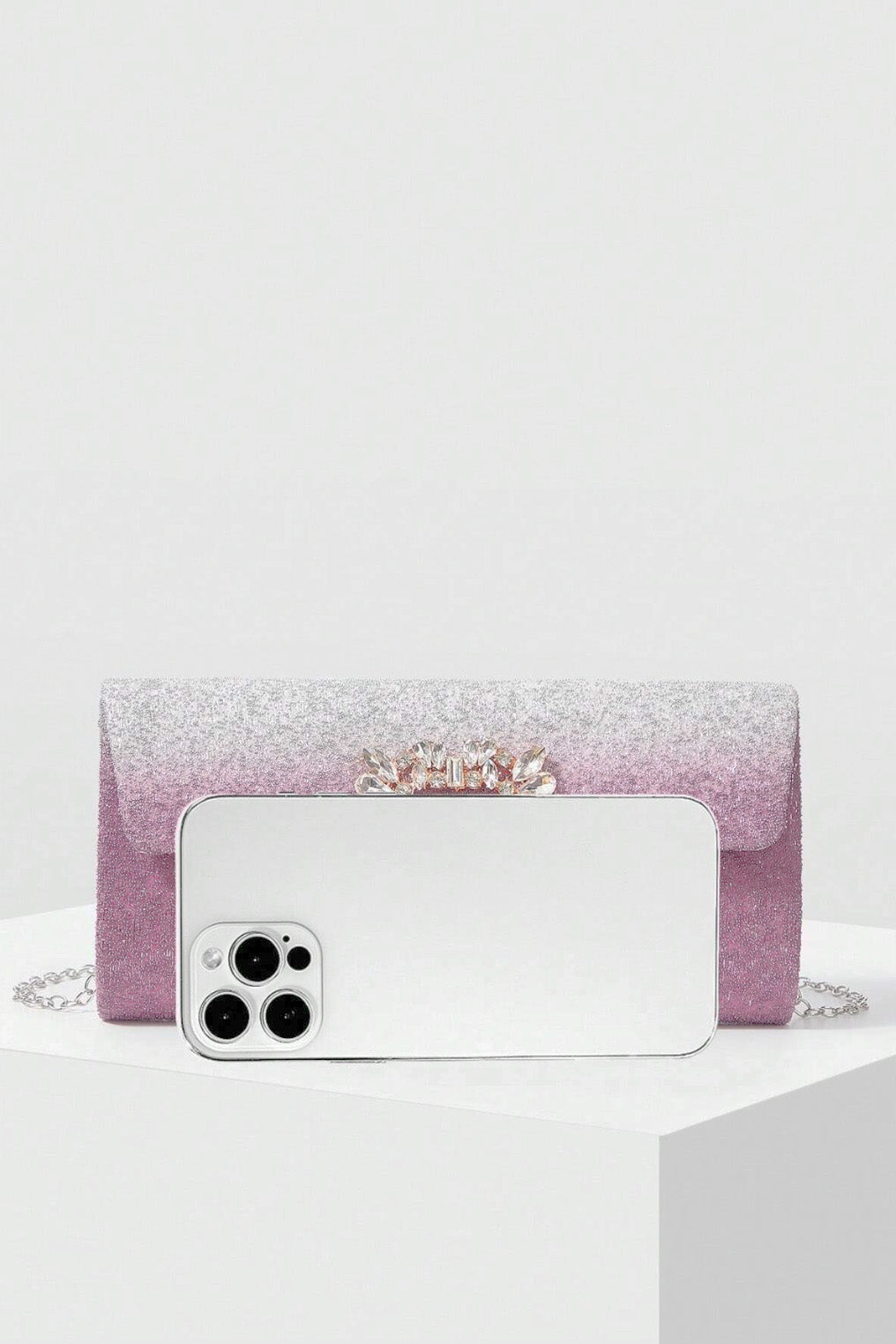 グラデーションクラッチシルバー×パープル