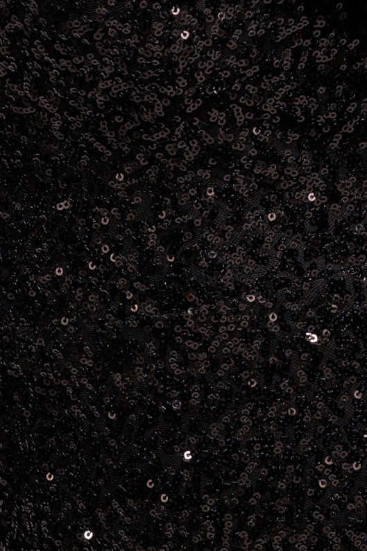 スパンコールベルベットリボンオフショルダーロングドレスブラックSサイズ