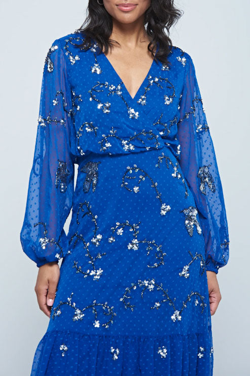 エレナロングドレスブルーSサイズ