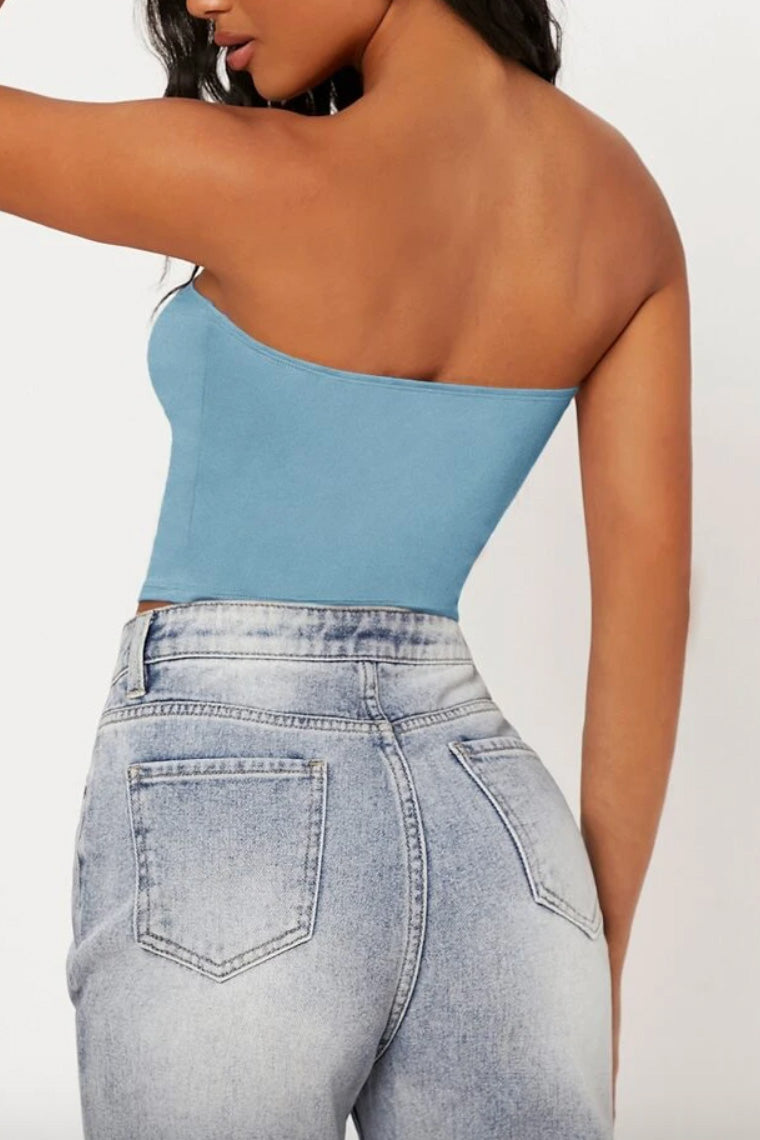 【ドレスとセットで無料】ベアトップライトブルー(カップ無し)