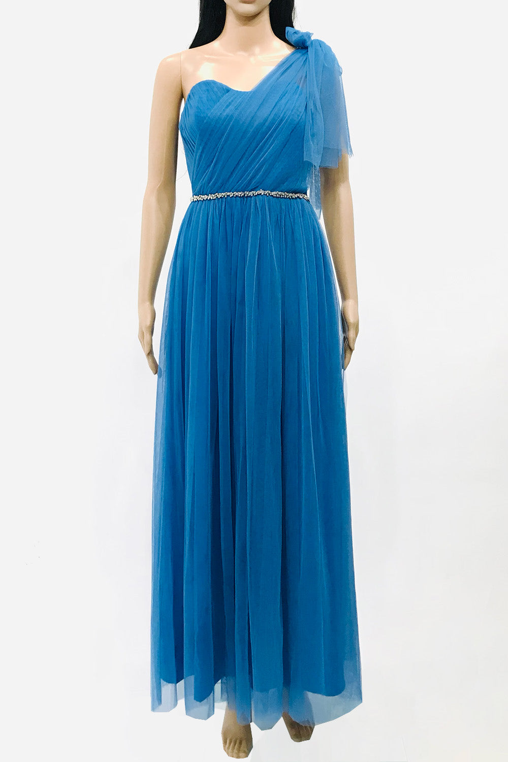 コンバーチブルロングドレス・チュールコバルトブルー・フリーサイズ（ビジューベルト付き） – dresspeople
