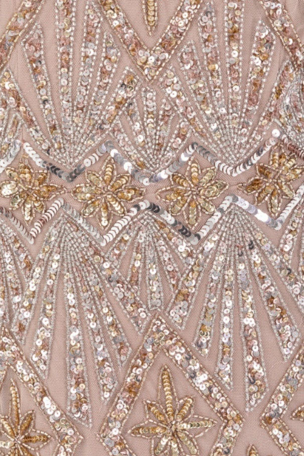 クリスタルビジューホルターネックロングドレスブラウンMサイズ