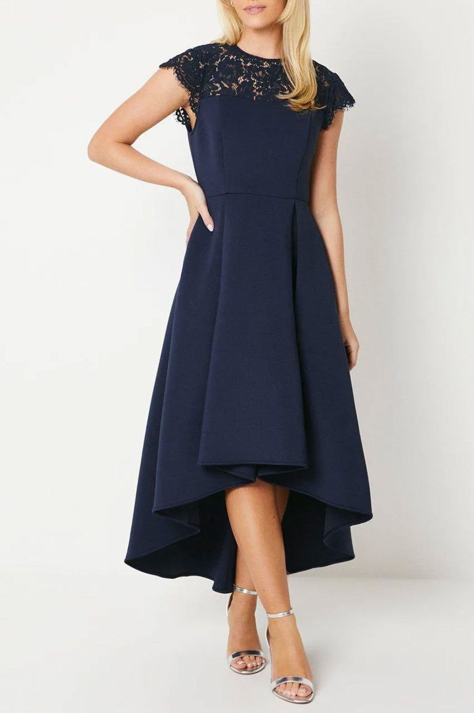 ボンディングヘムラインドレスネイビーMサイズ