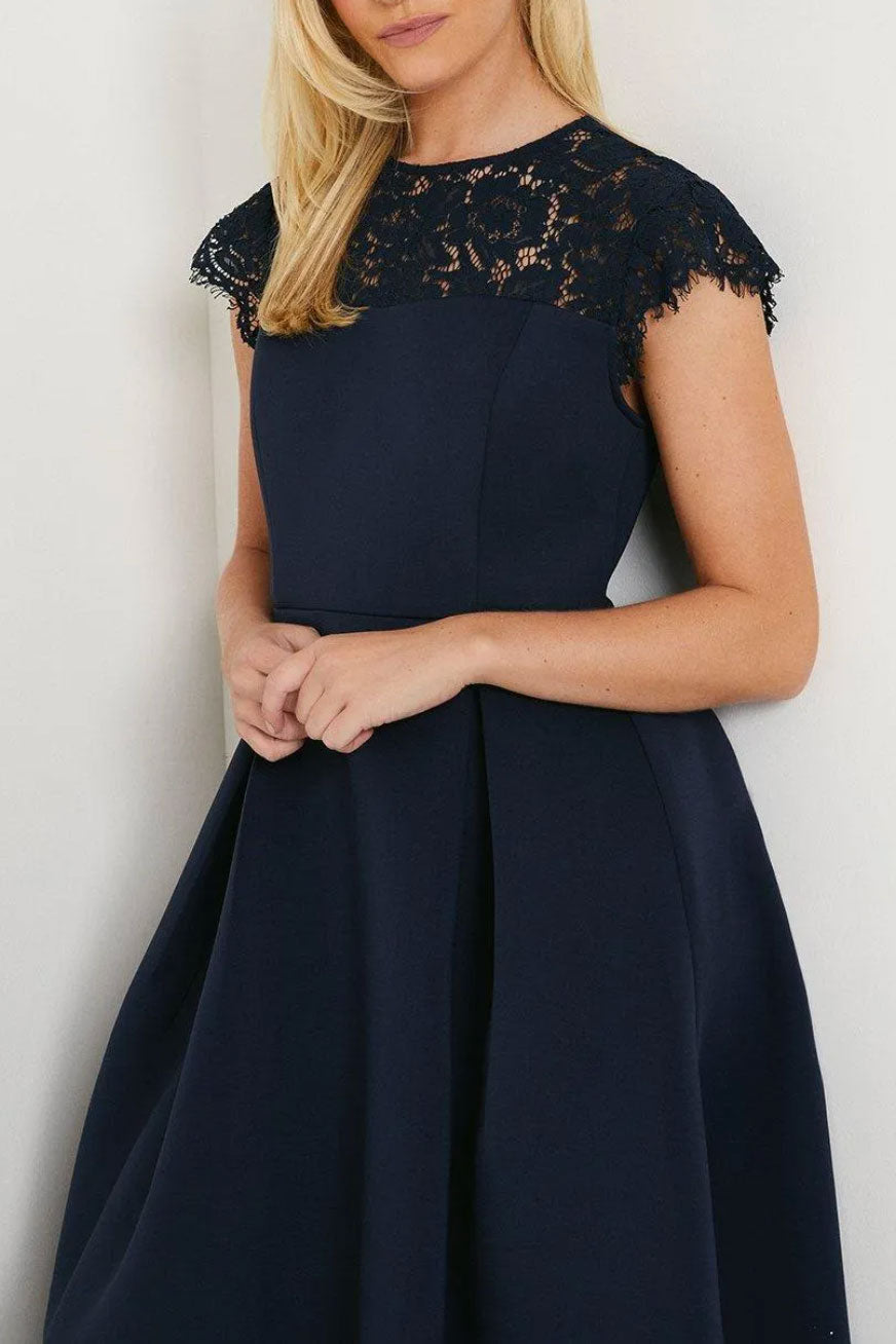 ボンディングヘムラインドレスネイビーMサイズ