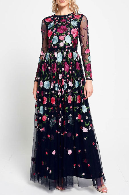 アイリスロングドレスネイビーSサイズ