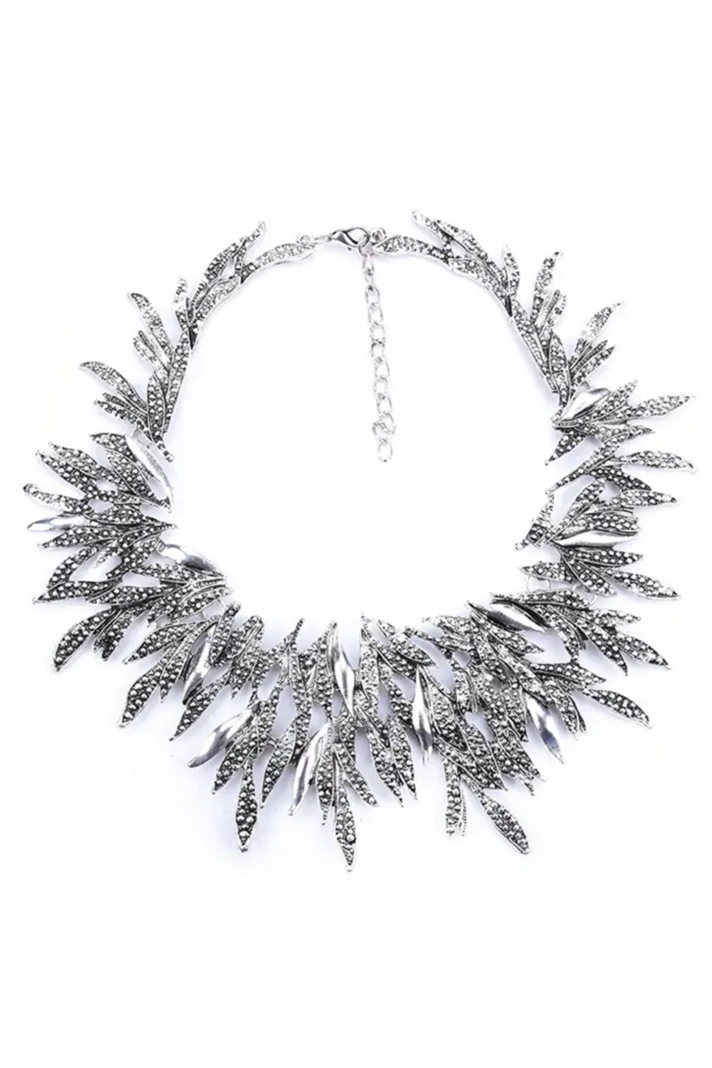 ヴィンテージデザインプレートネックレスシルバー