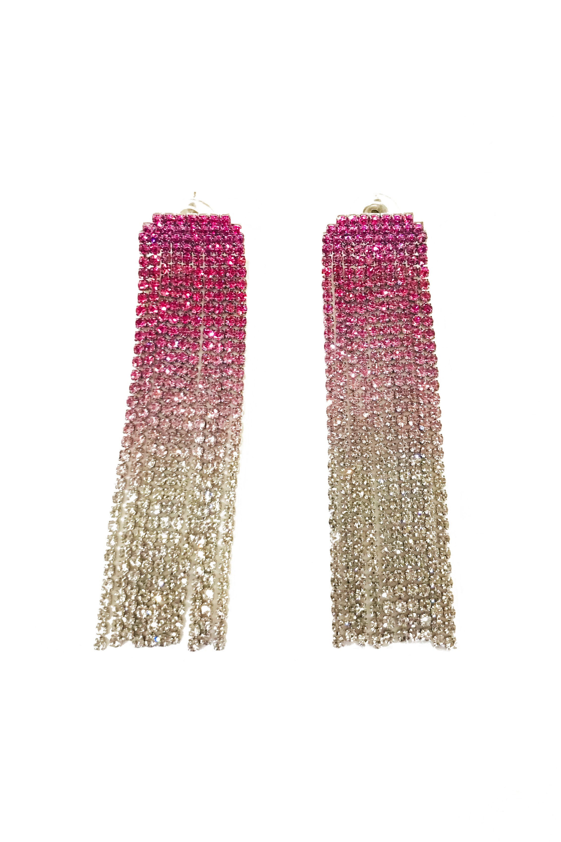 フリンジピアスピンク×シルバー