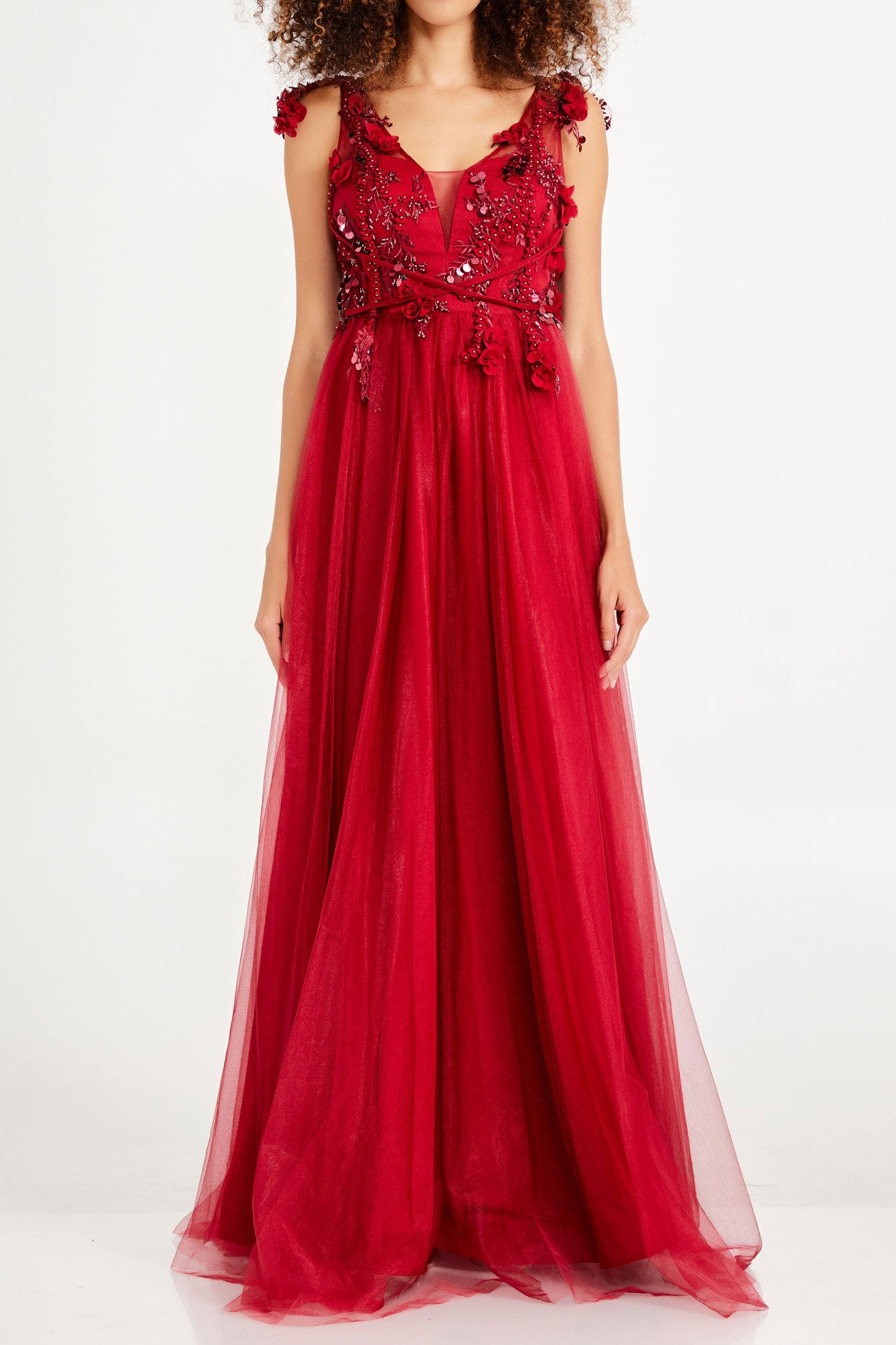 ボタニカルAラインドレスレッドSサイズ(38)