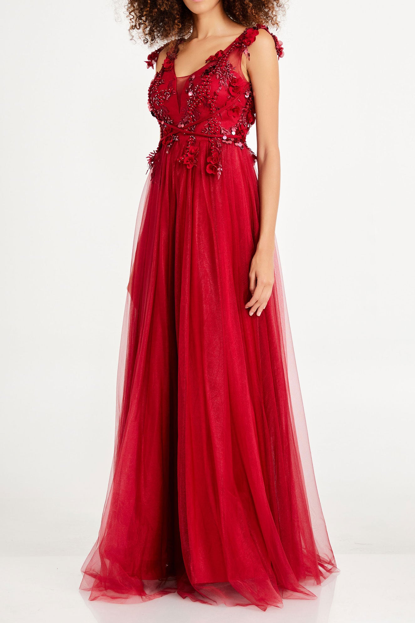 ボタニカルAラインドレスレッドSサイズ(38)