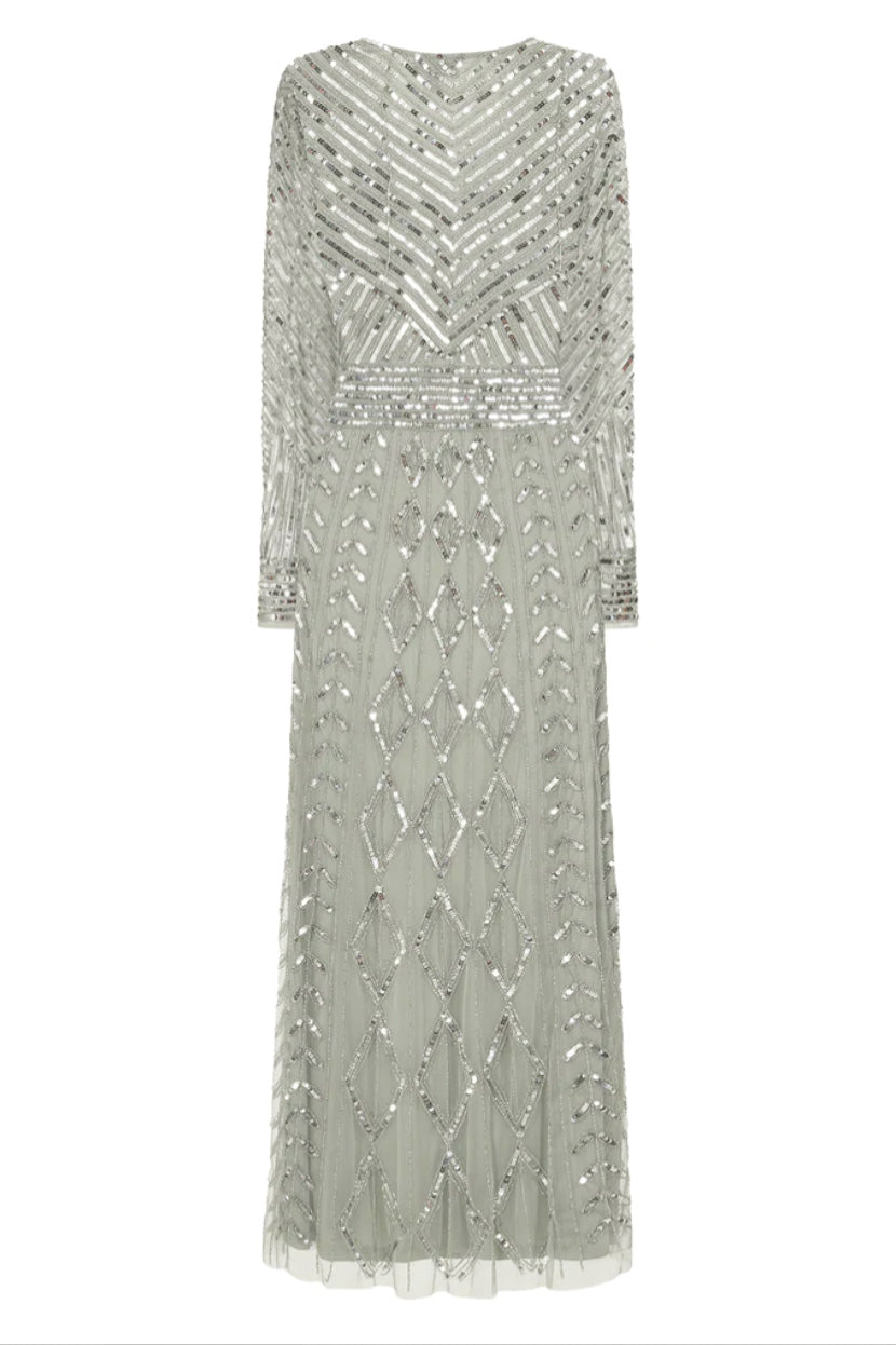 プリシラロングドレスセージグリーンMサイズ