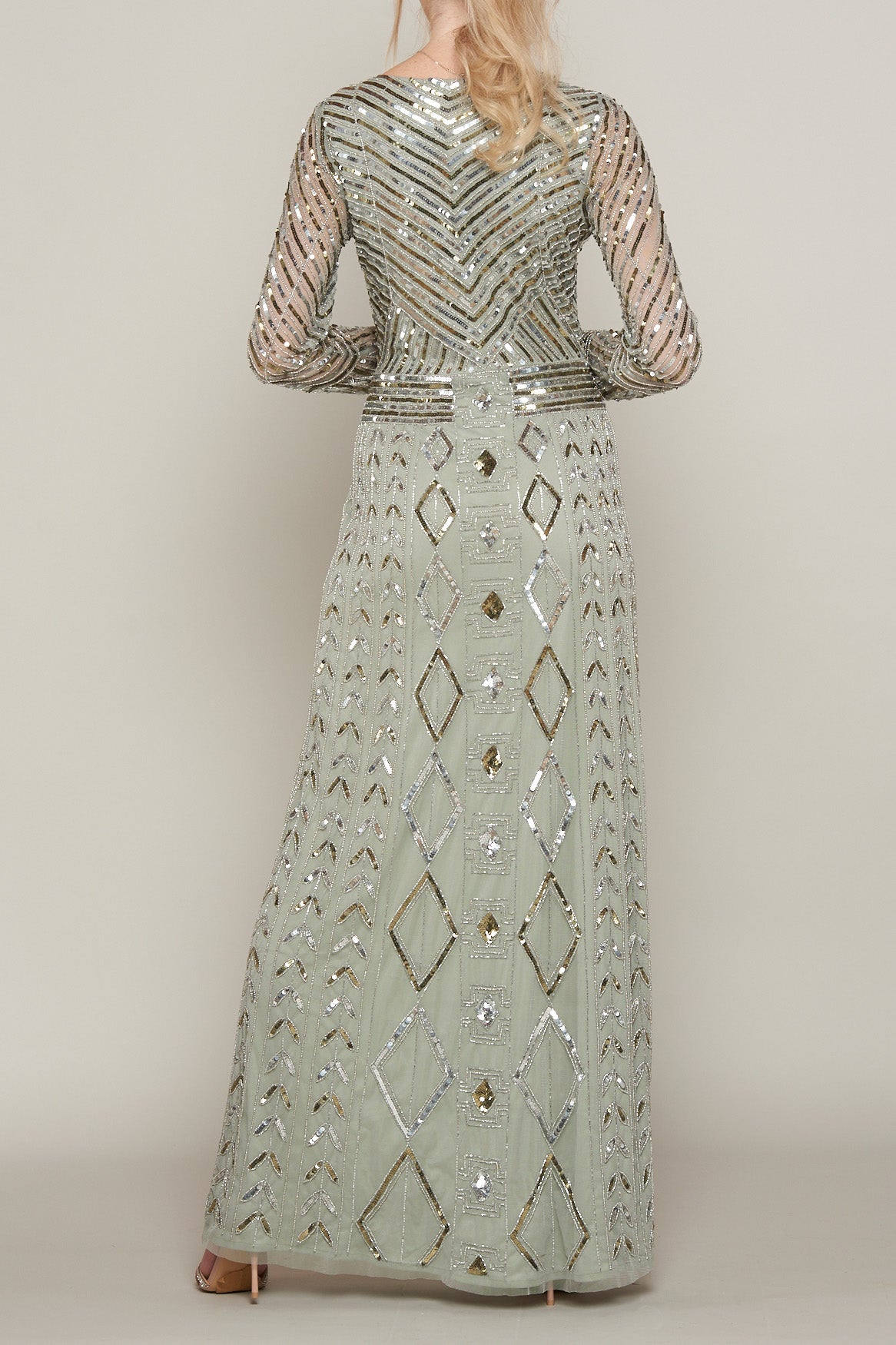 プリシラロングドレスセージグリーンMサイズ