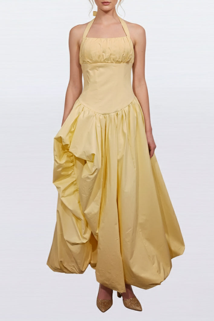 バブルロングドレスイエローS～Mサイズ