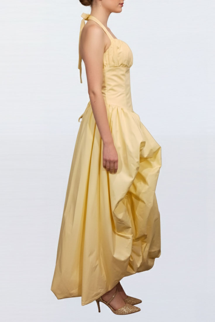 バブルロングドレスイエローS～Mサイズ