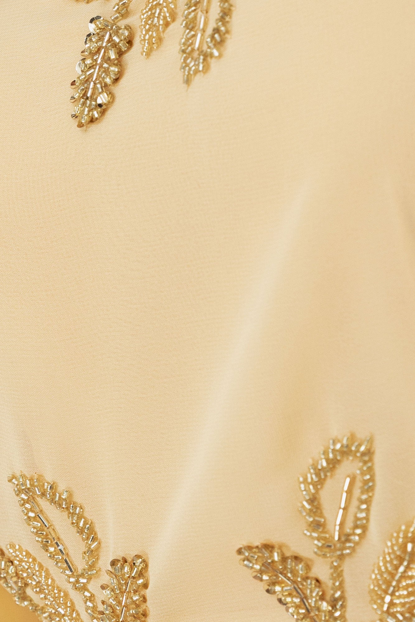 ボタニカル刺繍ケープスリーブマキシドレスイエローMサイズ