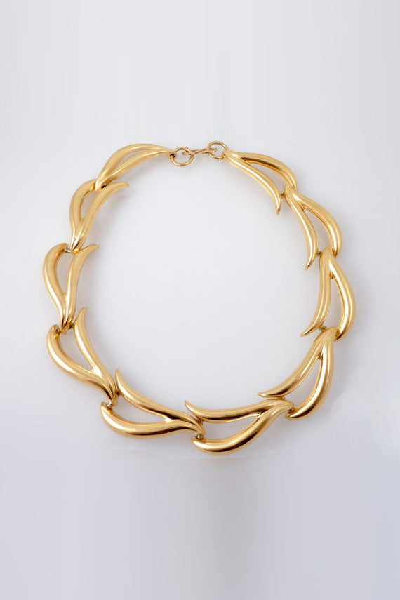 ヴィンテージメタリックネックレスゴールド