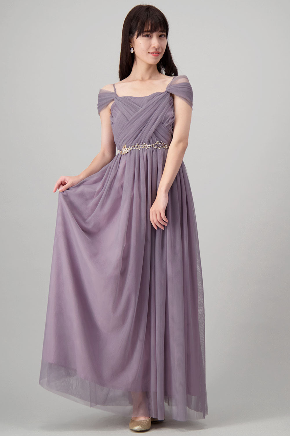 【ご試着送付】コンバーチブルロングドレス・ダークパープル・フリーサイズ