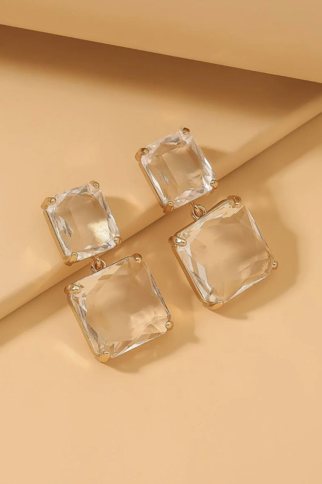 スクエアドロップピアスクリア