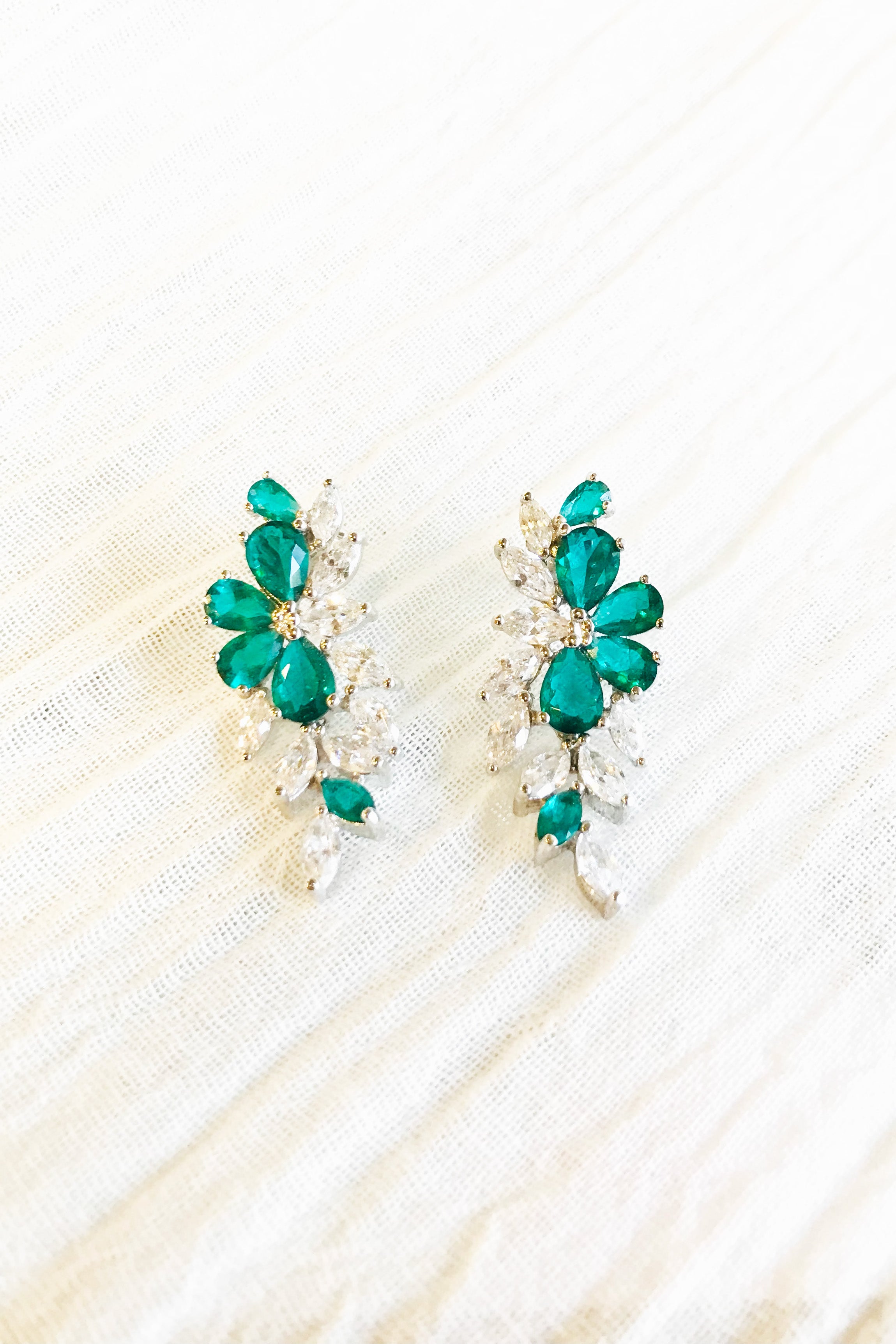 グリーンストーンネックレスピアスセット