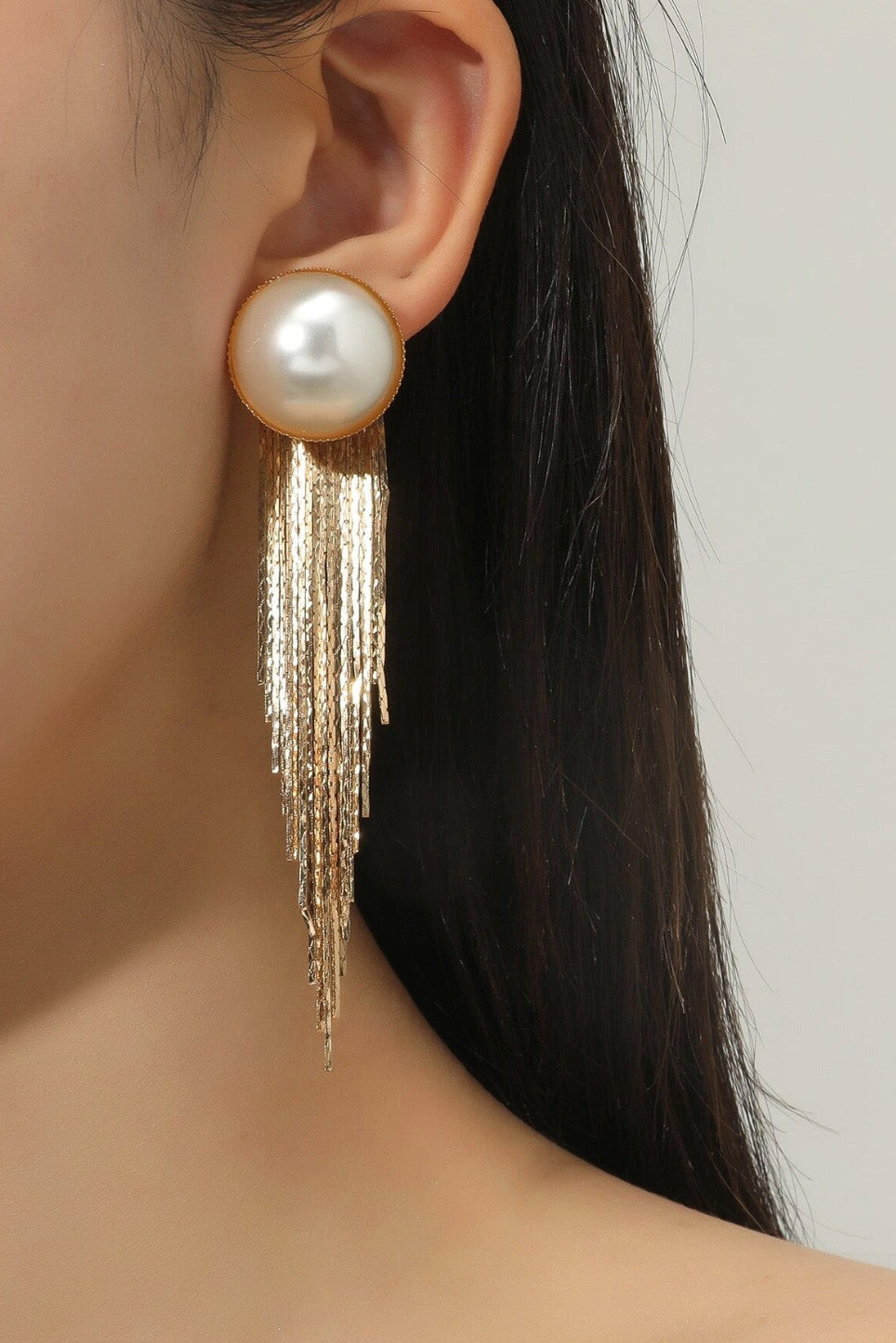 パールメタルフリンジピアス