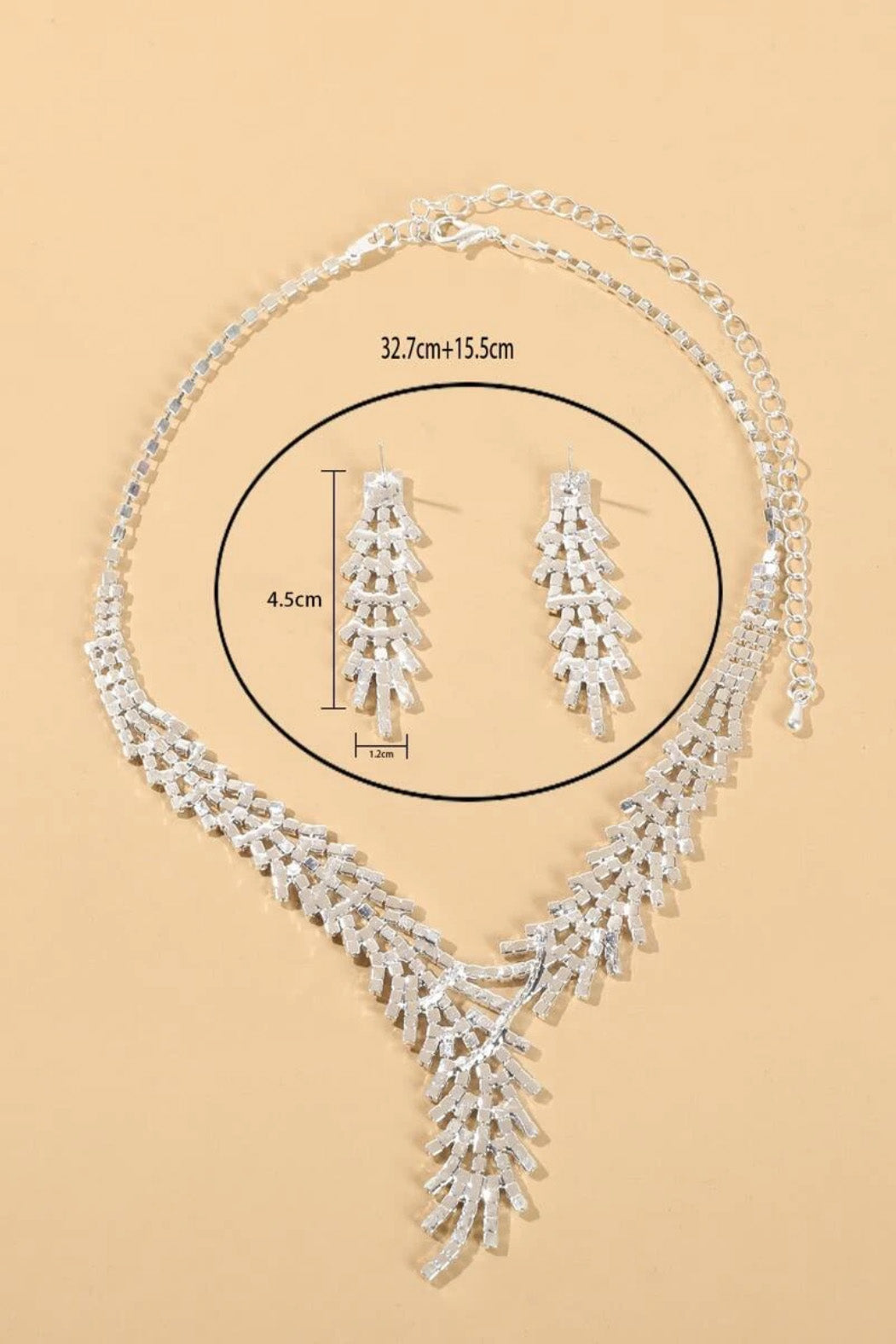 リーフTネックレスピアスセットシルバー