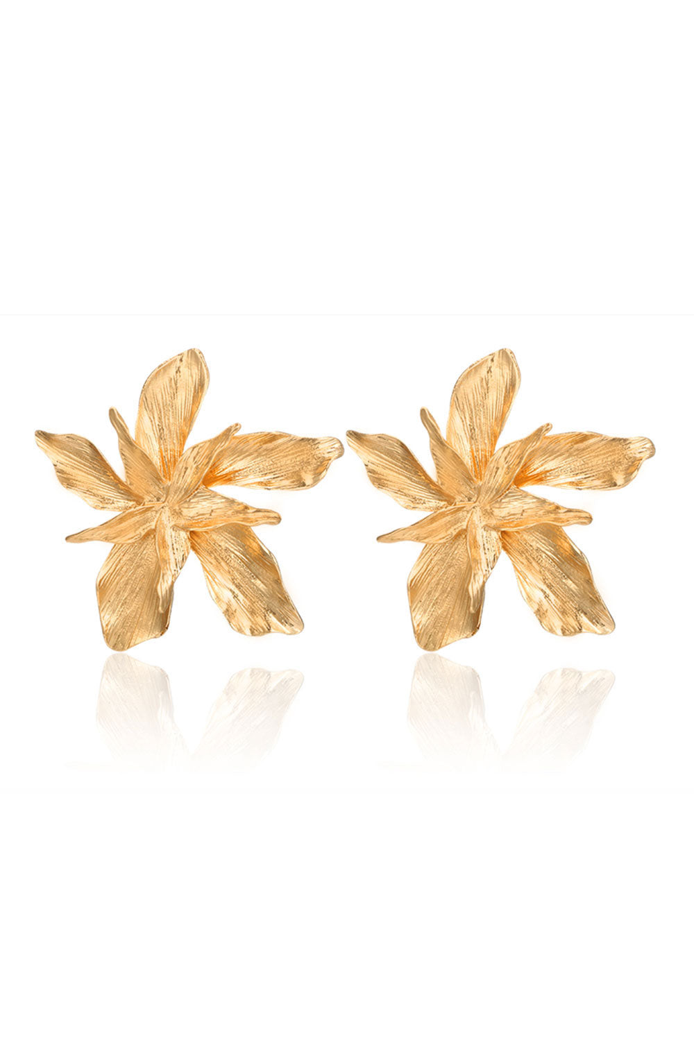 ビッグフラワーピアス・ゴールド