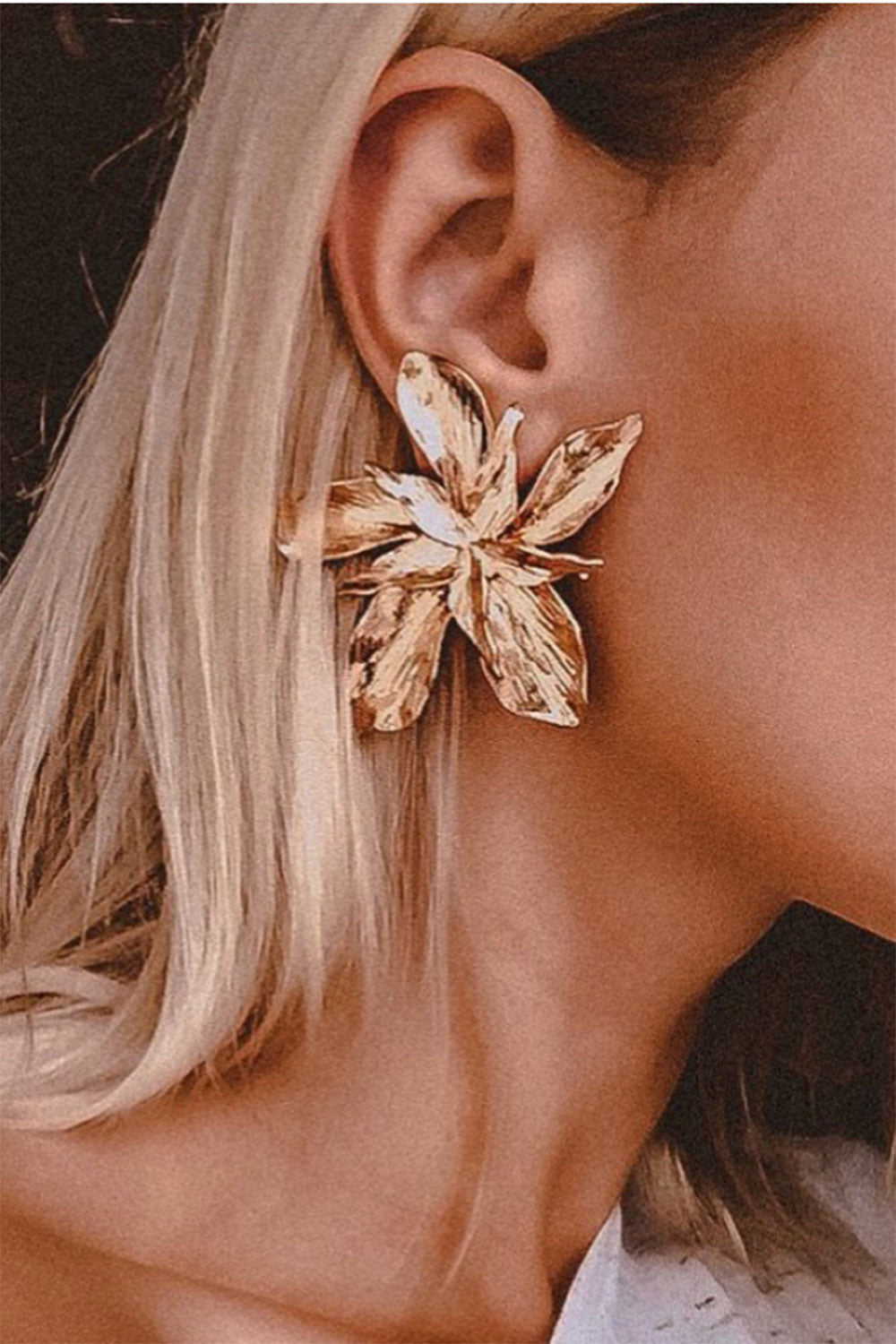 ビッグフラワーピアス・シルバー