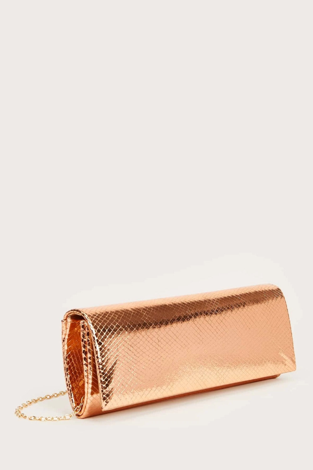 メタリックキルティングクラッチバッグゴールド