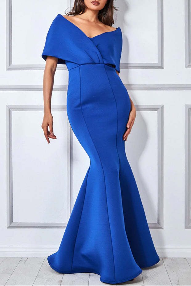 Mサイズ　ブルー　ロングドレスロングドレス