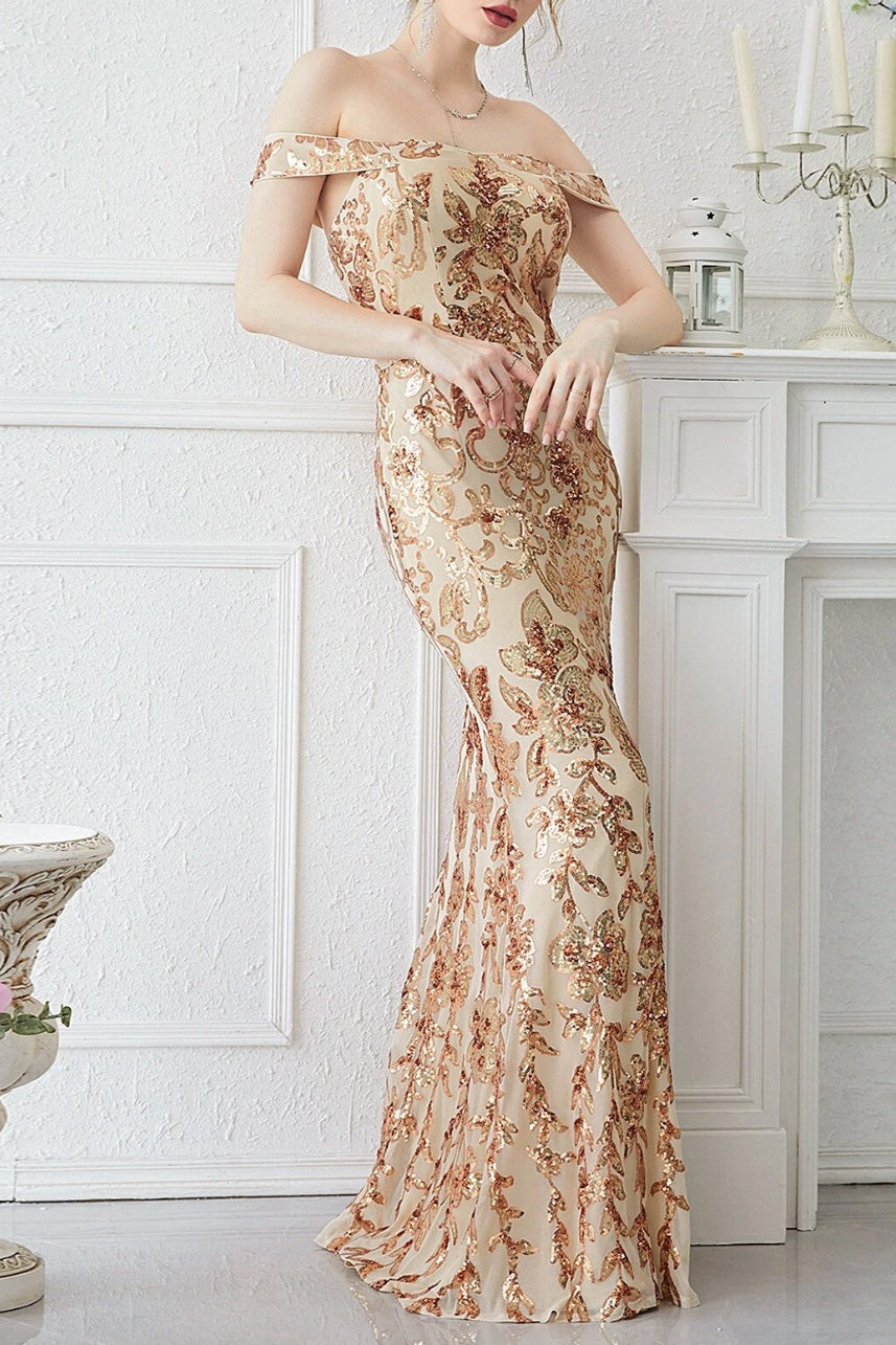 新品タグ付き　Just Cavalli ゴールドスパンコールドレス 38 M Gold Ketty（ゴールド・ケティ） | ブライド | TAKAMI BRIDAL